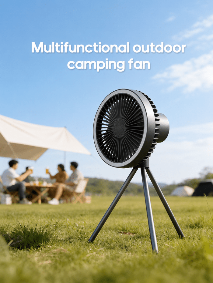 Portable Rechargeable Camping Fan with LED Light Portable Rechargeable Camping Fan with LED Light