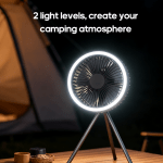 Portable Rechargeable Camping Fan with LED Light for camping