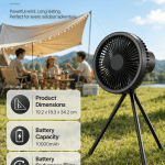 Portable Rechargeable Camping Fan with LED Light for camping