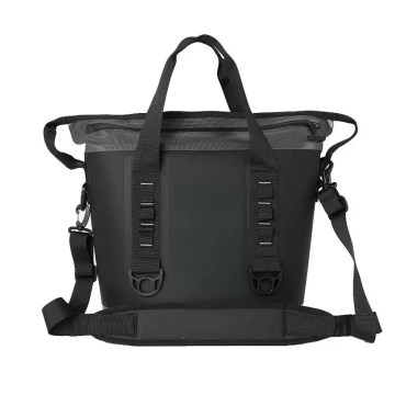 Comparison of the TPU waterproof thermal bag size against a camping backpack.