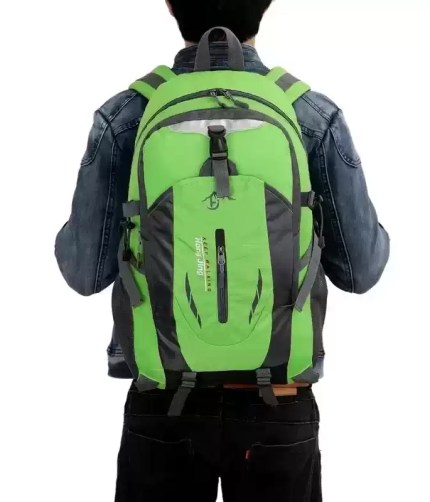 Men backpack in black for outdoor sports and schooling.