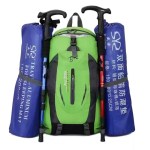 Tactical bag style rucksack used on a nature hike.