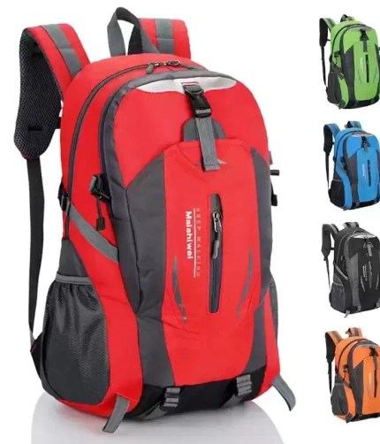 Quality nylon waterproof travel backpack for hiking and climbing.