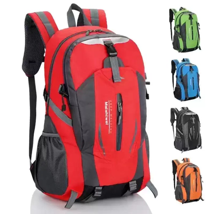 Quality nylon waterproof travel backpack for hiking and climbing.
