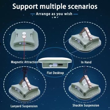 LED camping lantern with magnetic base, handheld mode, desktop use and hanging options