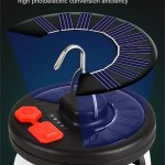 Folding LED floodlight providing broad light for outdoor sports.