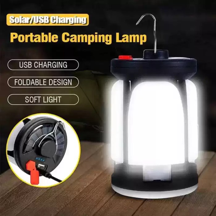 Compact folding tent light for backpacking and fishing.
