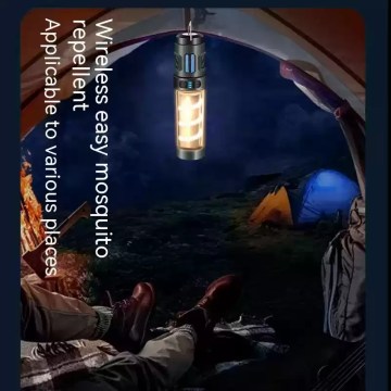 Outdoor lighting with tripod stand used during a nature hike.