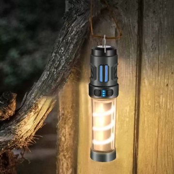 Close up of the mosquito repellent heater on a camping lantern.