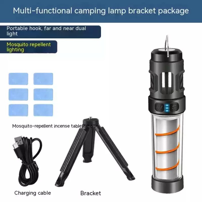Portable mosquito lamp providing bug-free light for outdoor sports.