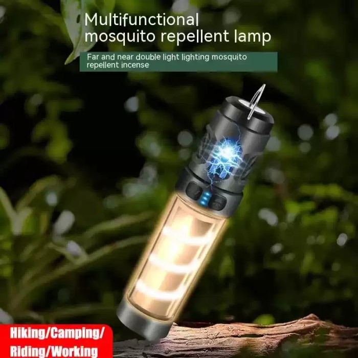 Multi-function camping mosquito lamp with a tripod stand.