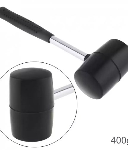 400g rubber and steel non-elastic hammer with a black finish.