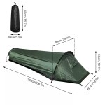 FJK Camping Gear single person backpacking tent size chart with dimensions.