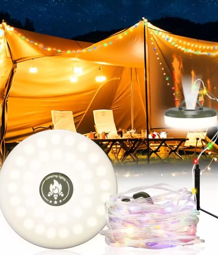 Solar LED tape measure string lights with 10M of warm color lights.