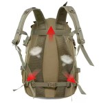 Tactical bag style shoulder bag used on a nature hike.