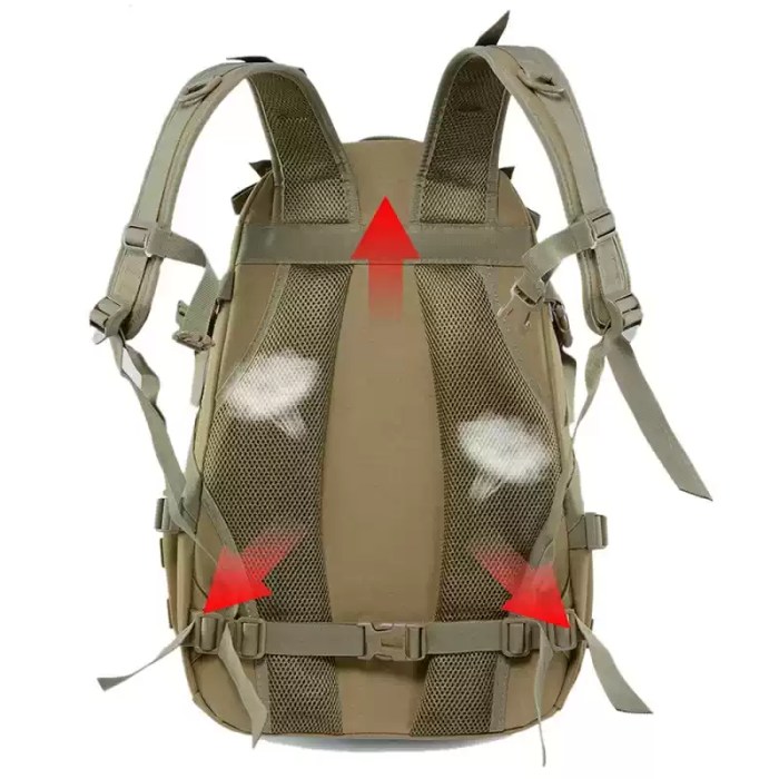 Tactical bag style shoulder bag used on a nature hike.