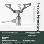 Titanium mini camping gas burner weighing only 25g.