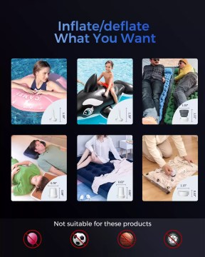 Quick inflate deflate tool for an air mattress on a nature hike.