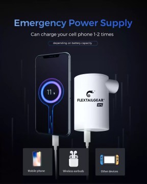 Quick inflate deflate tool for an air mattress on a nature hike.