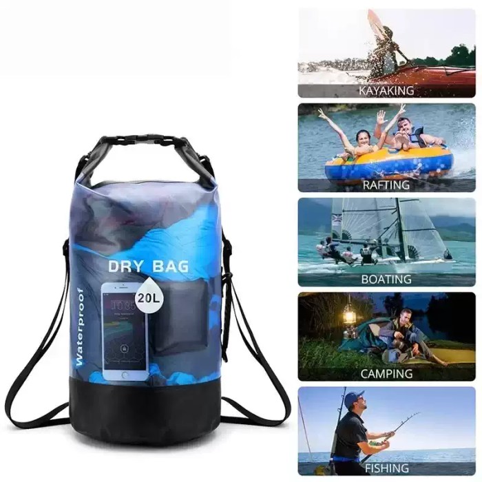 WATERPROOF DRY BAG 10L & 20L_5 Versatile waterproof backpack pouch used for boating and kayaking in UK.