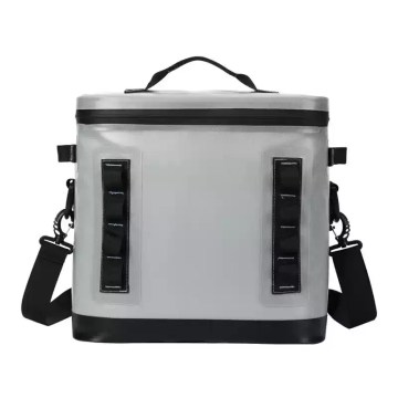 Waterproof insulated backpack cooler for camping.