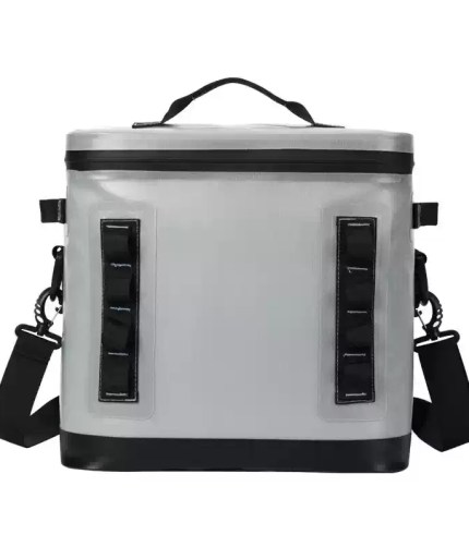 Waterproof insulated backpack cooler for camping.