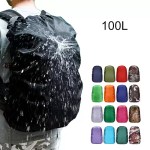 Range of military rain covers shown in various sizes from 35L to 130L for hiking bags.