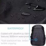 lose-up of the elastic drawstring and buckle on a 70L rain cover for a secure windproof fit.