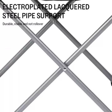 Electroplated steel frame support for camping chair