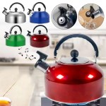 FJK Camping Gear whistling kettle steaming on a portable gas stove.
