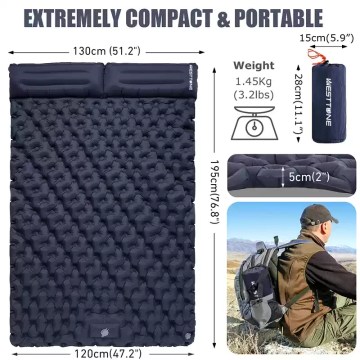 Compact inflatable camping sleeping mat UK lightweight portable backpacking air mattress
