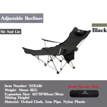 Adjustable camping recliner chair UK foldable portable lounge chair