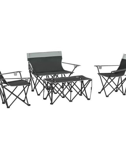 Portable dining set used for a comfortable rest on a nature hike.