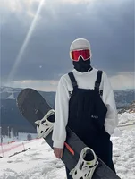 Black Snowboard Bib Front View