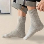 Men’s thick wool socks providing warmth and comfort for cold winter days