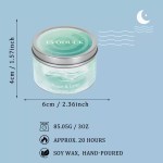 3oz hand-poured soy wax candle tin showing 6cm width, 4cm height and approximately 20 hours burn time.