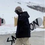 Beige Snowboard Bib Back View