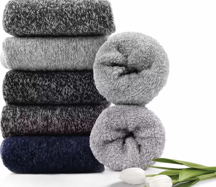 Thick thermal winter socks in grey, black and navy colours, available in pair sets