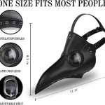 Long nose mask with anti-fog lens and belt.