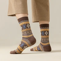 Patterned Winter Crew Socks Patterned knitted winter crew socks worn with casual trousers