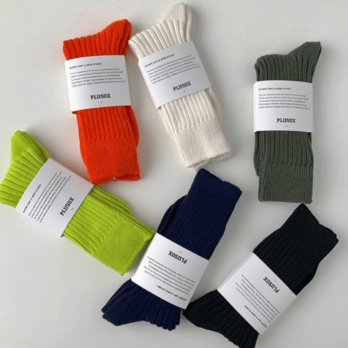 Unisex Ribbed Crew Socks Unisex ribbed crew socks in bright and neutral colours for everyday casual wear