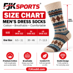 Men’s cotton dress socks size chart showing one-size fit for UK 6.5–11, EU 39–46 and US 7–11.5 with breathable comfort fit