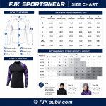 Unisex oversized ski hoodie size guide with garment measurements