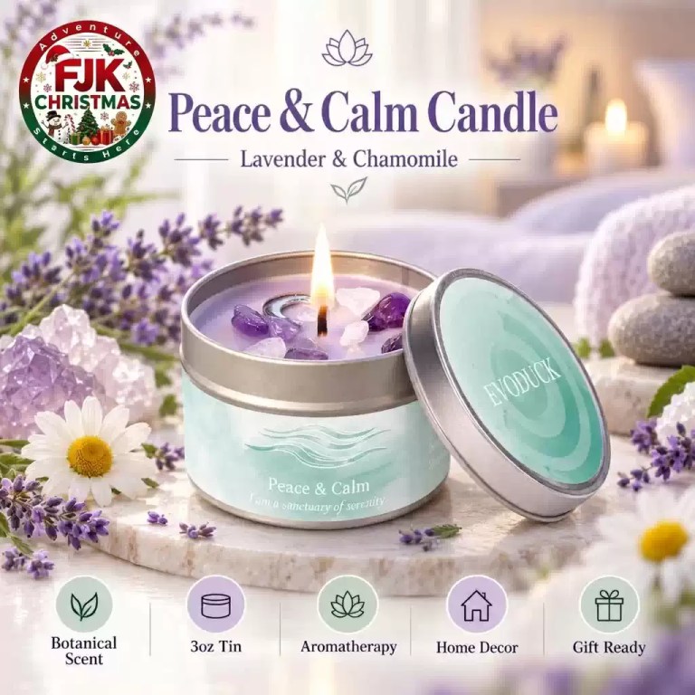 Lavender and chamomile aromatherapy candle in a 3oz tin