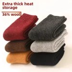 Thick knitted winter socks in multiple colours for cold-weather wear