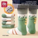 Kids warm cartoon socks with thick soft lining.