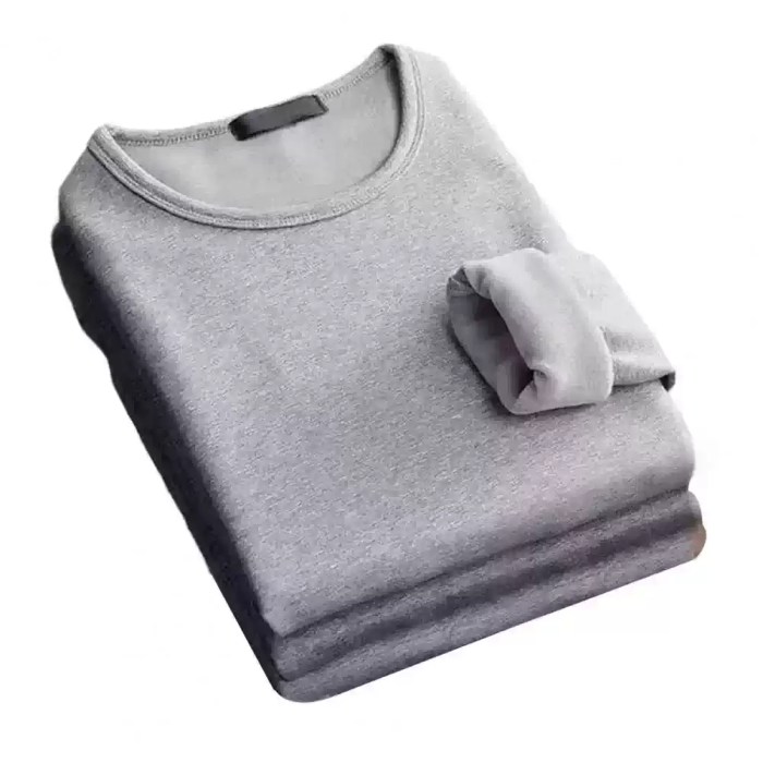 light-grey-fleece-lined-thermal-top Folded light grey fleece lined thermal shirt