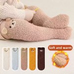 Soft kids winter bear socks in multiple warm colours.