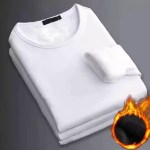 White fleece lined thermal long sleeve top
