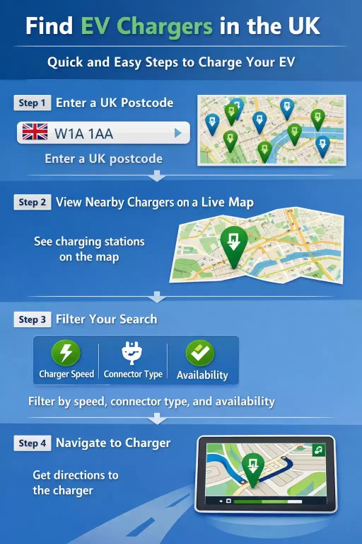EV charger stations in UK by Postcode